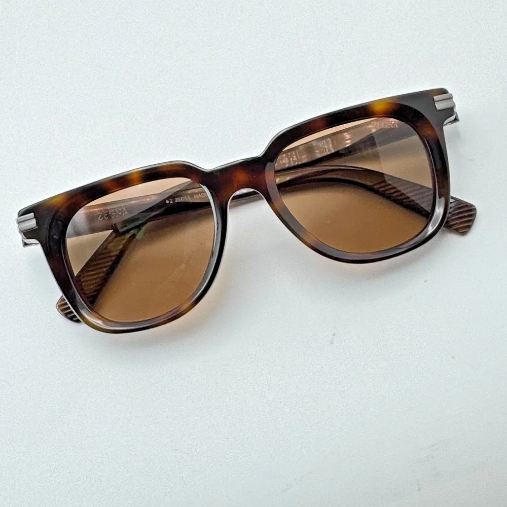 Ermenegildo Zegna Sunglasses EZ0248 52E Dark Havana Frame Brown Lens 50mm New